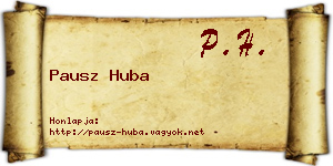 Pausz Huba névjegykártya